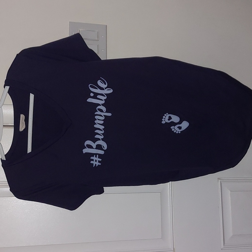 Large Maternity buttery soft blue T-shirt French Pastery